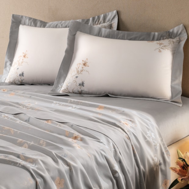 Jogo de Cama King Size Altenburg Sublime Flor de Lírio 100% Algodão Cetim 300 Fios (4 Peças)