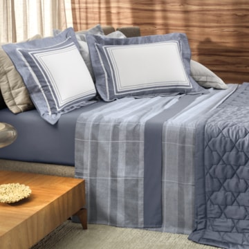 Jogo de Cama King Size Altenburg Sublime Pauta 100% Algodão Cetim 300 Fios (4 Peças)