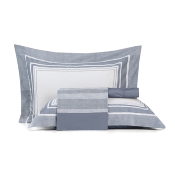 Jogo de Cama King Size Altenburg Sublime Pauta 100% Algodão Cetim 300 Fios (4 Peças)