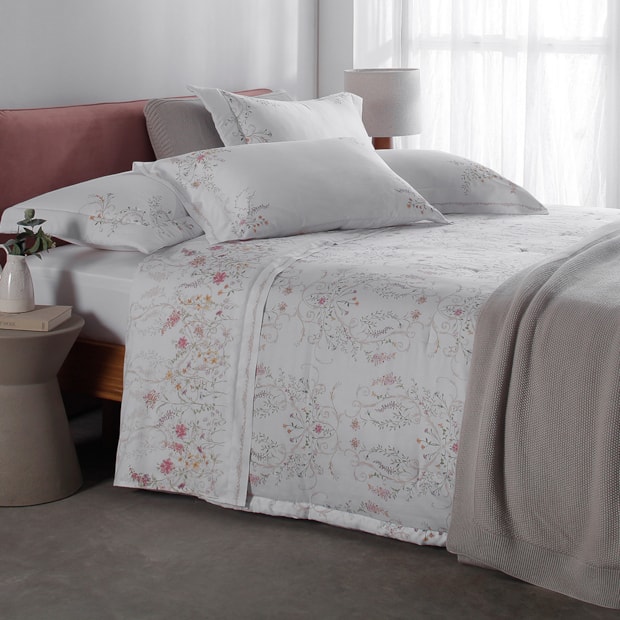 Jogo de Cama King Size Buddemeyer Bud Vision Giovanella 100% Algodão Fio Penteado Cetim 300 Fios (4 Peças)