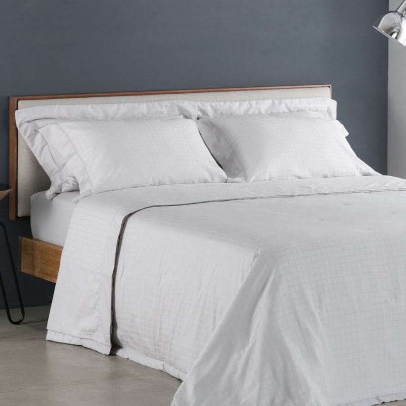 Jogo de Cama King Size Buddemeyer Damask Square 100% Algodão Fio Pente