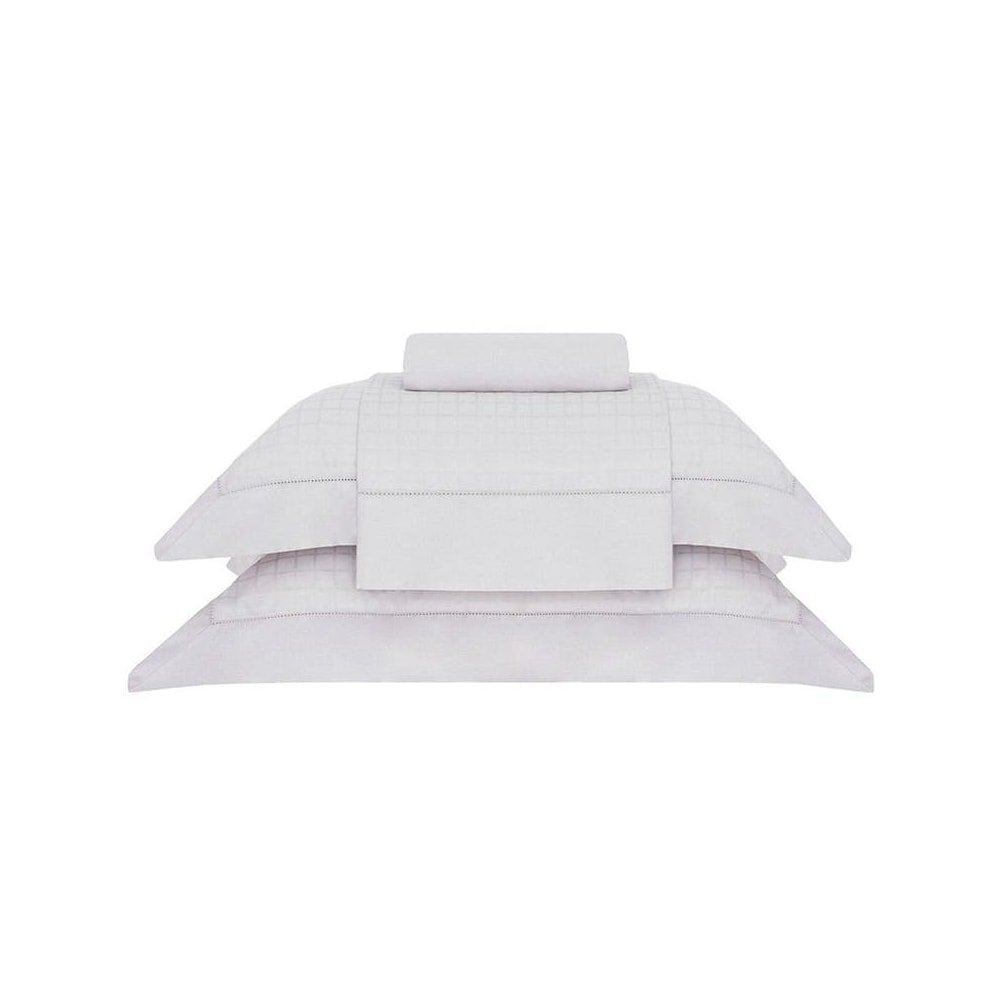 Jogo de Cama King Size Buddemeyer Damask Square 100% Algodão Fio Penteado Cetim 300 Fios (4 Peças)