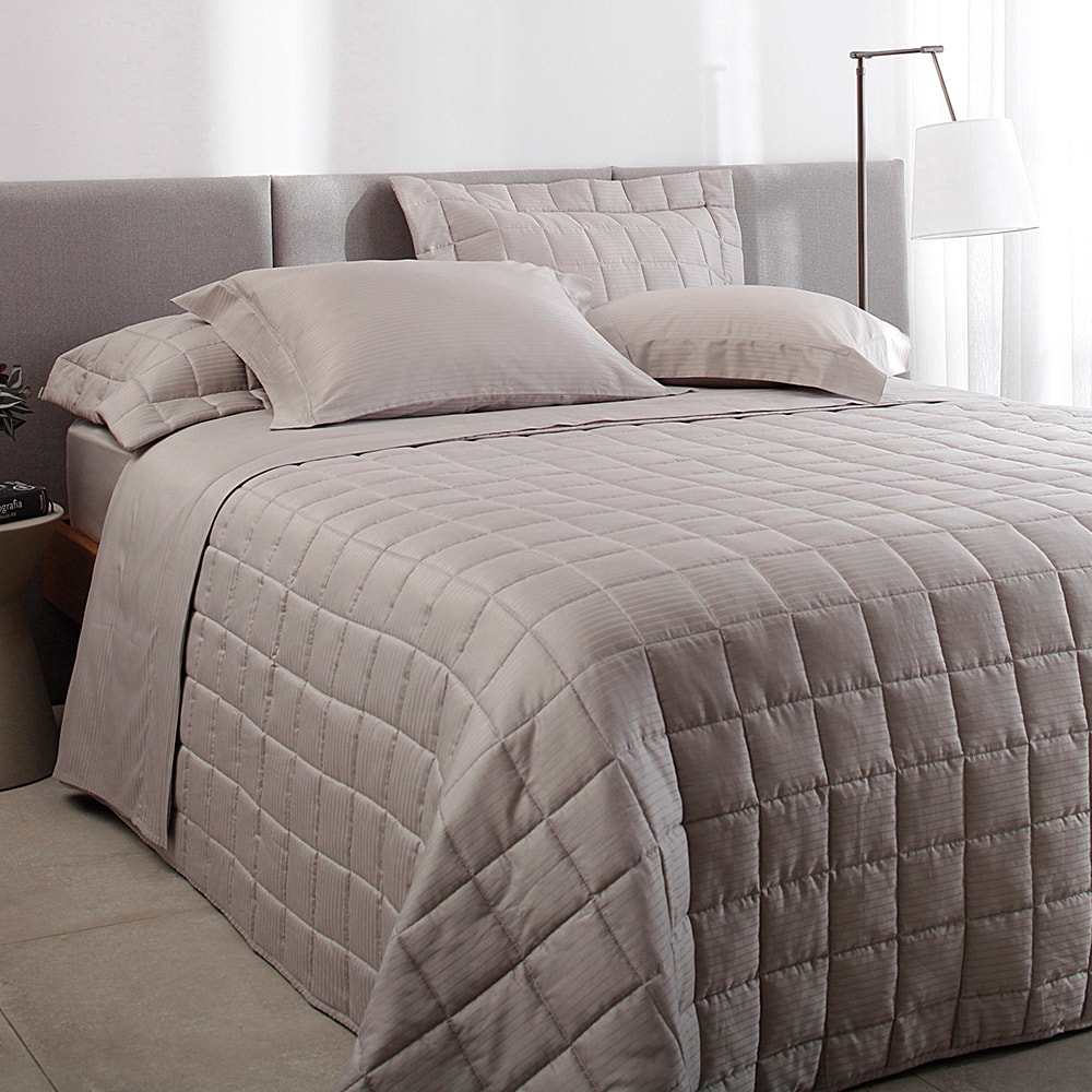 Jogo de Cama King Size Buddemeyer Damask Stripes 100% Algodão Fio Penteado Cetim 300 Fios (4 Peças)