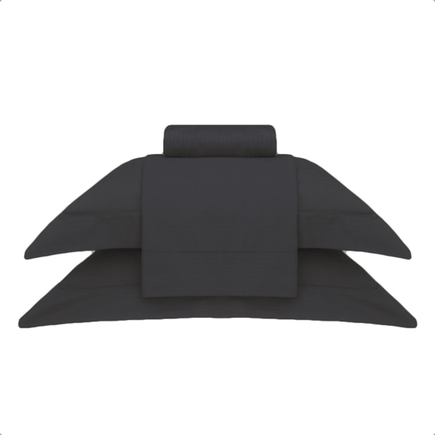 Jogo de Cama King Size Buddemeyer Damask Stripes 100% Algodão Fio Penteado Cetim 300 Fios (4 Peças)
