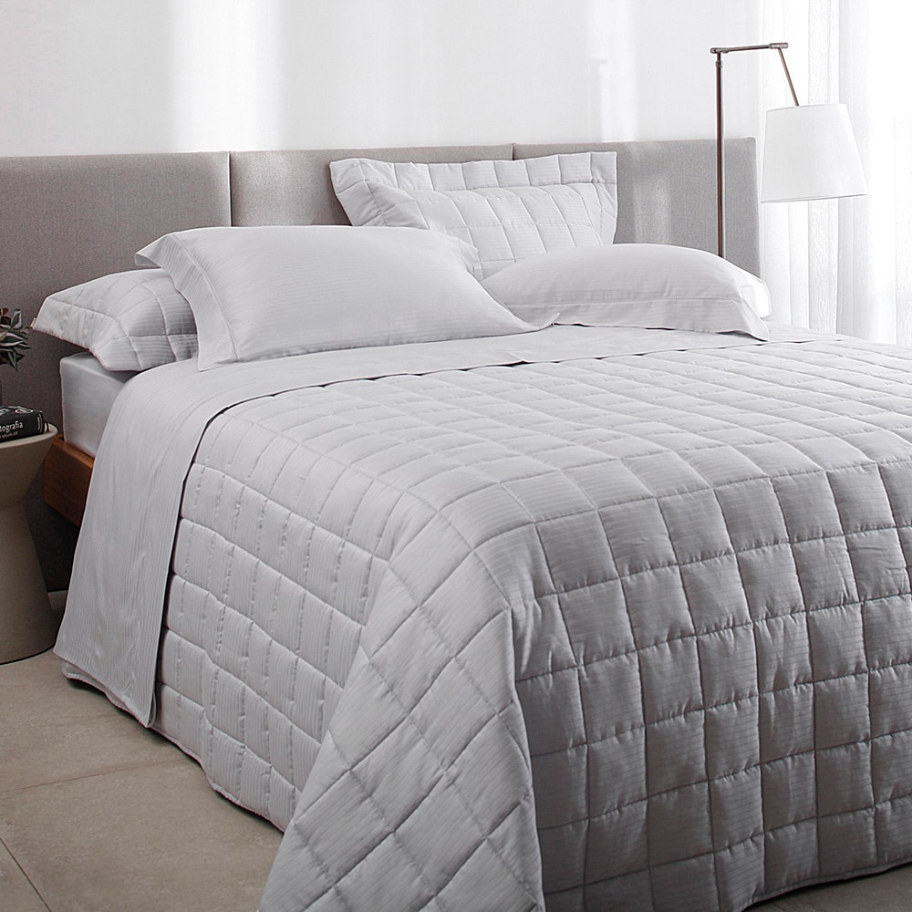 Jogo de Cama King Size Buddemeyer Damask Stripes 100% Algodão Fio Penteado Cetim 300 Fios (4 Peças)
