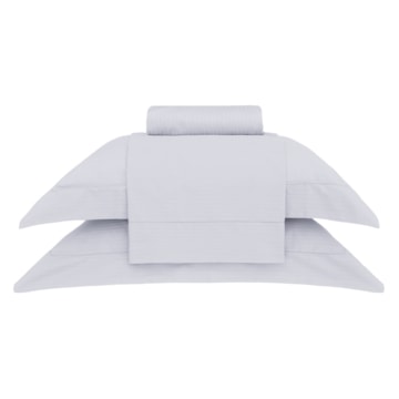 Jogo de Cama King Size Buddemeyer Damask Stripes 100% Algodão Fio Penteado Cetim 300 Fios (4 Peças)