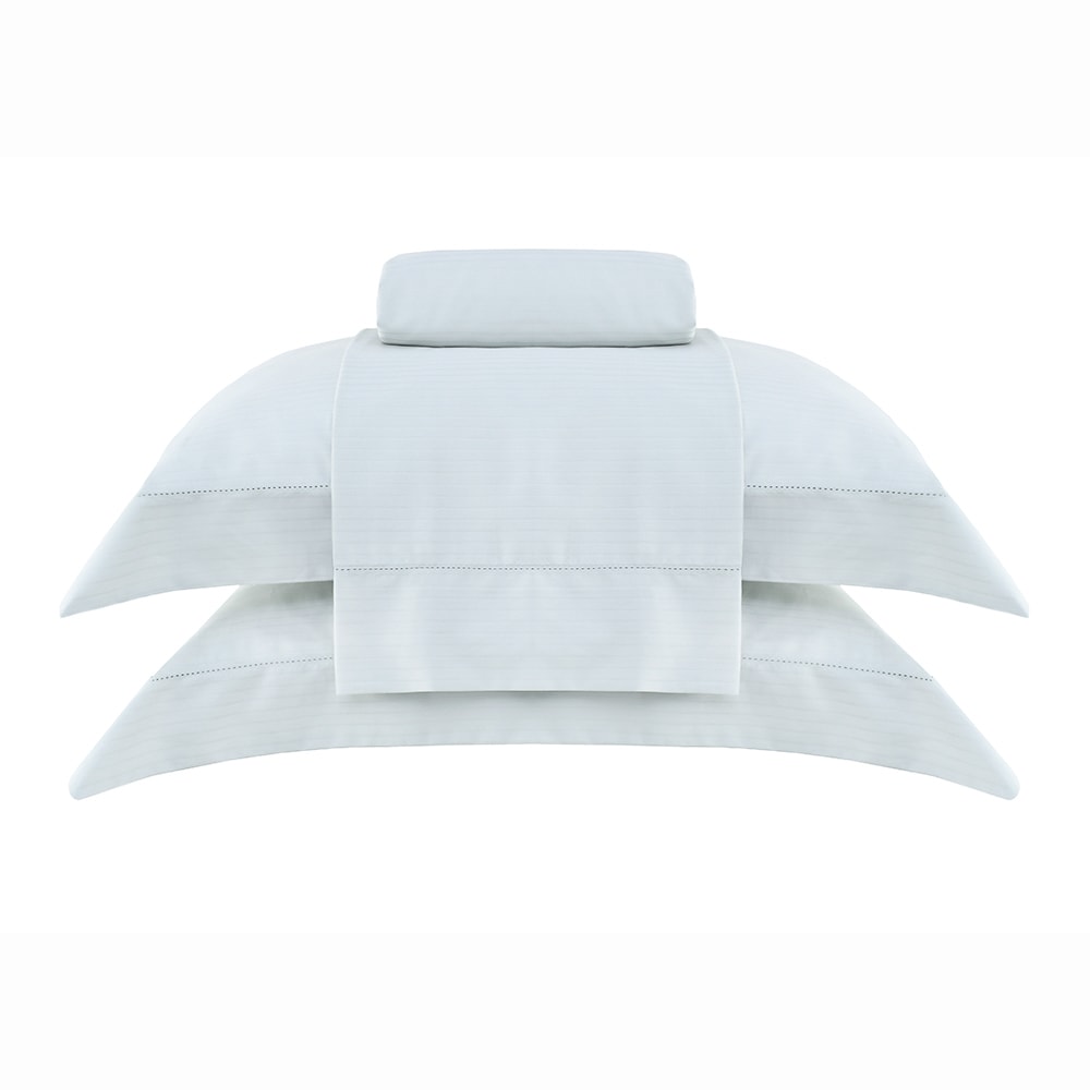 Jogo de Cama King Size Buddemeyer Damask Stripes 100% Algodão Fio Penteado Cetim 300 Fios (4 Peças)