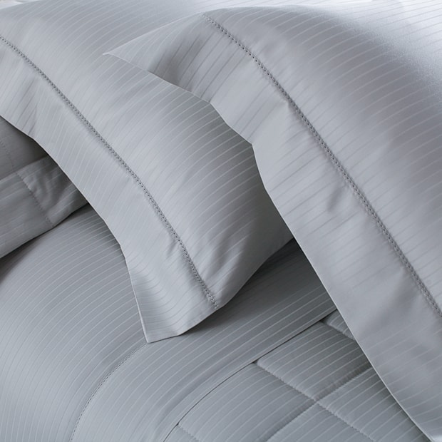 Jogo de Cama King Size Buddemeyer Damask Stripes 100% Algodão Fio Penteado Cetim 300 Fios (4 Peças)
