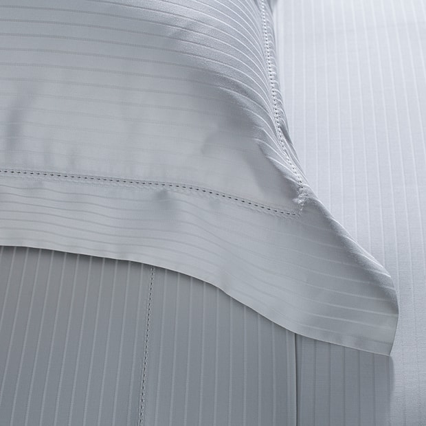 Jogo de Cama King Size Buddemeyer Damask Stripes 100% Algodão Fio Penteado Cetim 300 Fios (4 Peças)