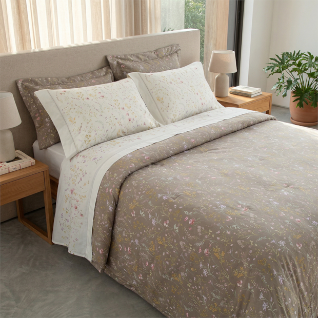 Jogo de Cama King Size Buddemeyer Gran Percal Secret Garden 100% Algodão 200 Fios (4 Peças)