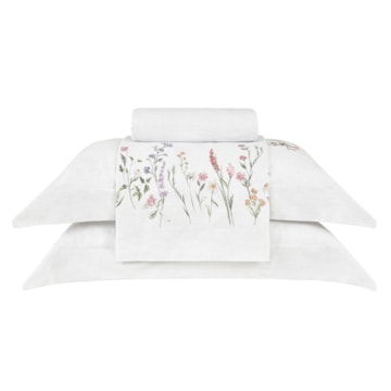 Jogo de Cama King Size Buddemeyer Luxus Crayon 100% Algodão Fio Penteado 400 Fios (4 Peças)