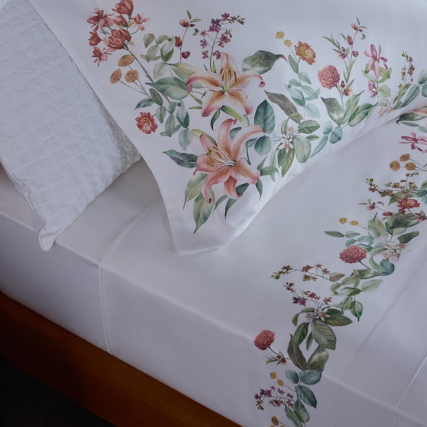 Jogo de Cama King Size Buddemeyer Luxus Fiorella 100% Algodão Fio Penteado 400 Fios (4 Peças)