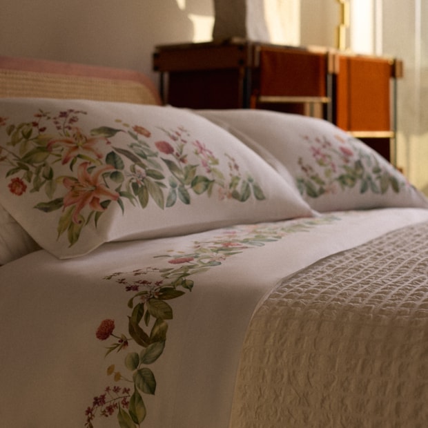 Jogo de Cama King Size Buddemeyer Luxus Fiorella 100% Algodão Fio Penteado 400 Fios (4 Peças)