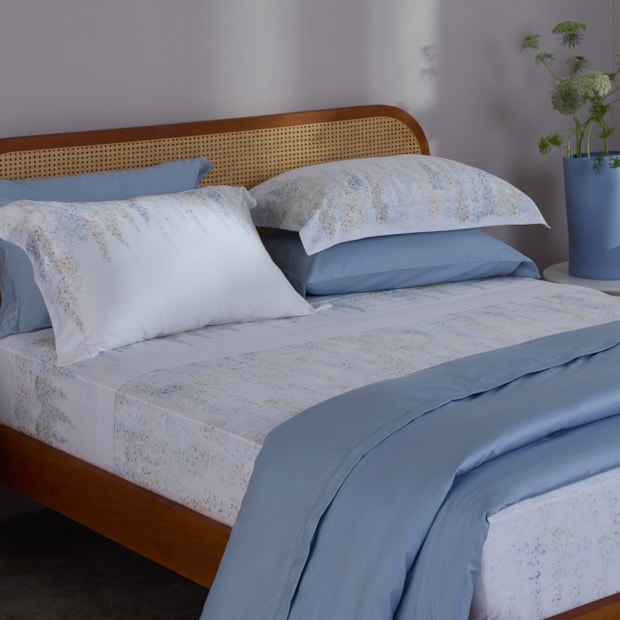 Jogo de Cama King Size Buddemeyer Luxus Lila 100% Algodão Fio Penteado 400 Fios (4 Peças)