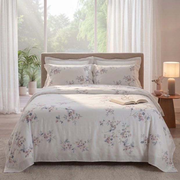 Jogo de Cama King Size Kacyumara Casa K Bali Antonella 100% Bambu 400 Fios (4 Peças)