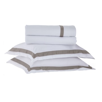 Jogo de Cama King Size Kacyumara Casa K Bellágio 100% Algodão Egípcio Percal 300 Fios (4 Peças)