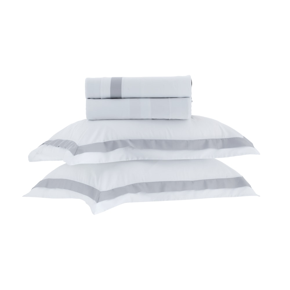 Jogo de Cama King Size Kacyumara Casa K Bellágio 100% Algodão Egípcio Percal 300 Fios (4 Peças)