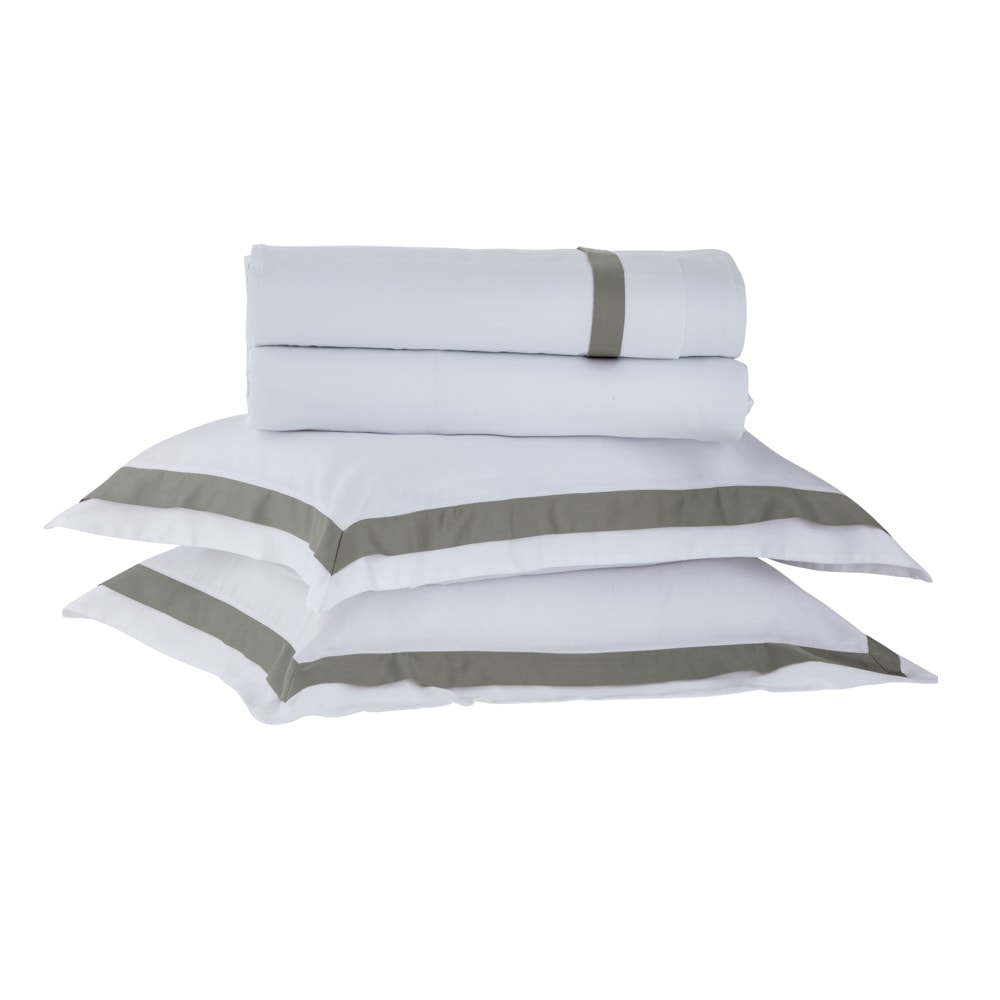 Jogo de Cama King Size Kacyumara Casa K Bellágio 100% Algodão Egípcio Percal 300 Fios (4 Peças)