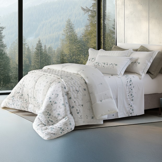 Jogo de Cama King Size Kacyumara Casa K Lázio Niel 100% Algodão Egípcio Cetim 300 Fios (4 Peças)