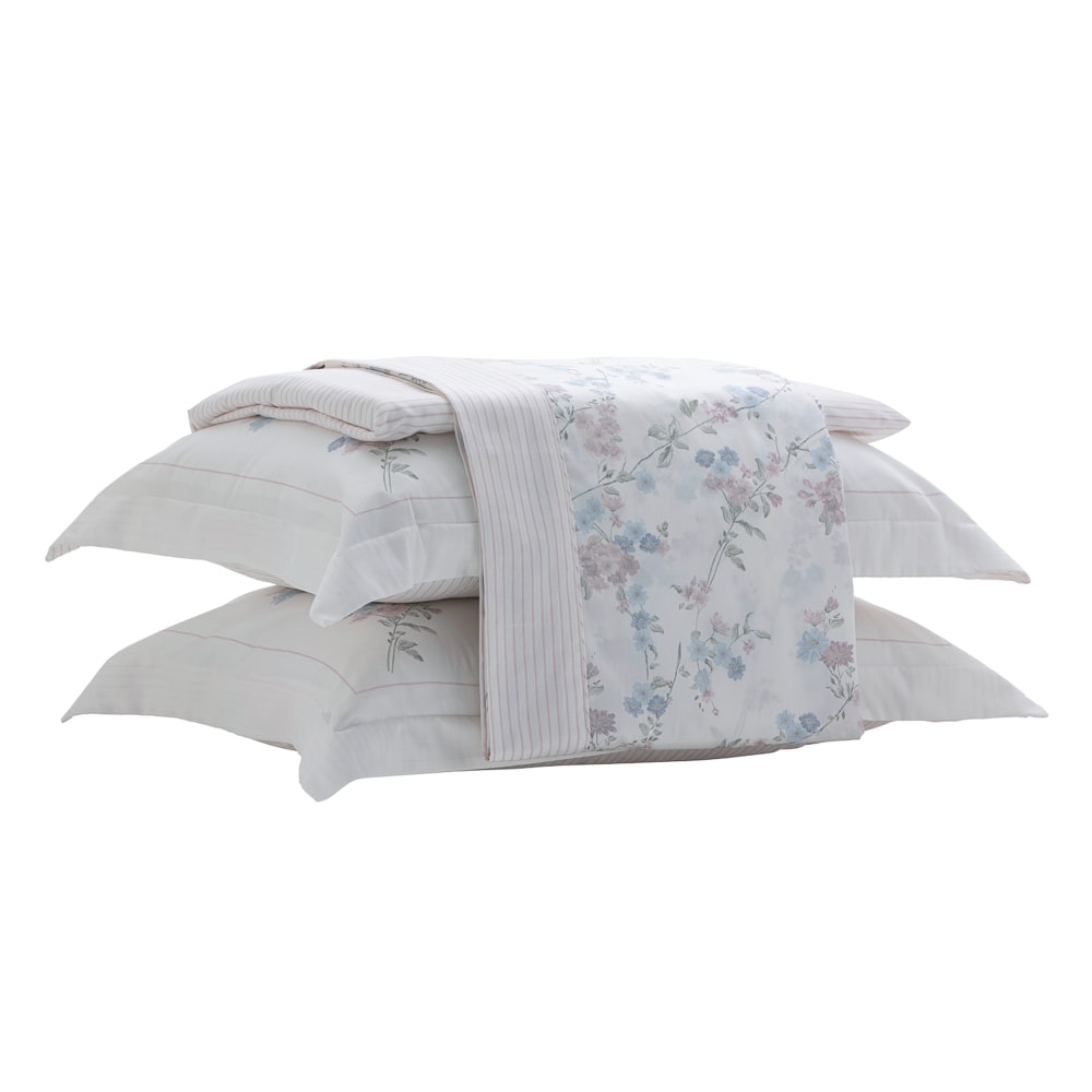 Jogo de Cama King Size Kacyumara Casa K Satinée Maiten 100% Algodão Egípcio Cetim 300 Fios (4 Peças)