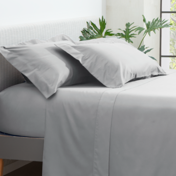 Jogo de Cama King Size Kacyumara Casa K Satinée Tinto 100% Algodão Egípcio Percal 300 Fios (4 Peças)