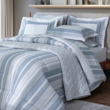 Jogo de Cama King Size Kacyumara Casa K Vida Bela Axon 100% Algodão Egípcio Percal 200 Fios (4 Peças)