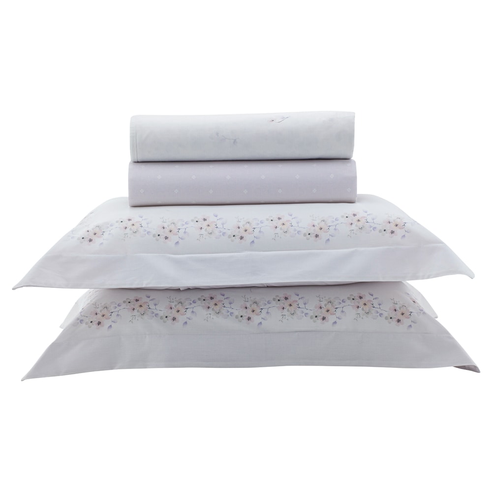 Jogo de Cama King Size Kacyumara Casa K Vida Bela Bizeli 100% Algodão Egípcio Percal 200 Fios (4 Peças)