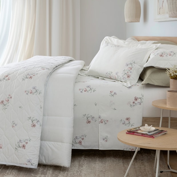 Jogo de Cama King Size Kacyumara Casa K Vida Bela Carmeli 100% Algodão Egípcio Percal 200 Fios (4 Peças)