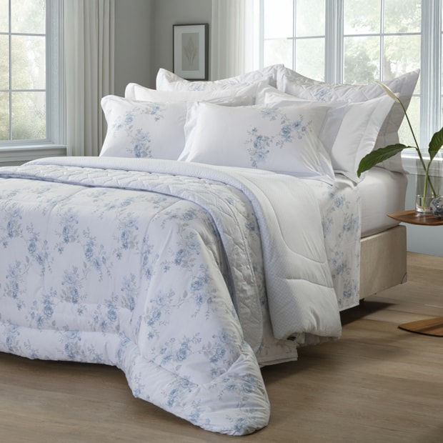 Jogo de Cama King Size Kacyumara Casa K Vida Bela Elan 100% Algodão Egípcio Percal 200 Fios (4 Peças)