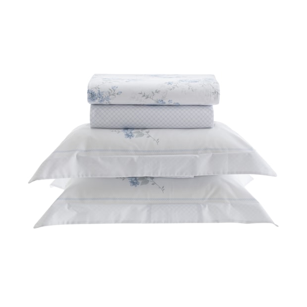Jogo de Cama King Size Kacyumara Casa K Vida Bela Elan 100% Algodão Egípcio Percal 200 Fios (4 Peças)