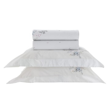 Jogo de Cama King Size Kacyumara Casa K Vida Bela Marceli 100% Algodão Egípcio Percal 200 Fios (4 Peças)