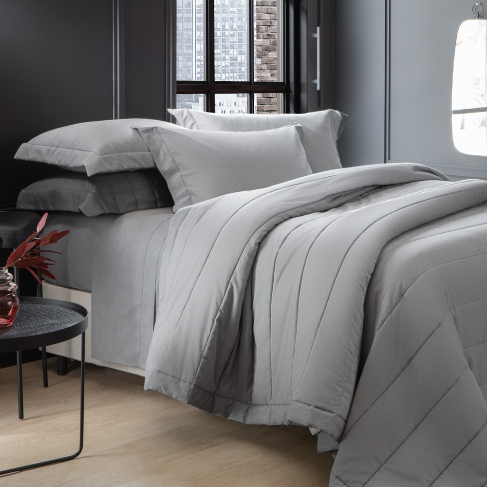 Jogo de Cama King Size Kacyumara Chambret 100% Algodão Percal 200 Fios (4 Peças)