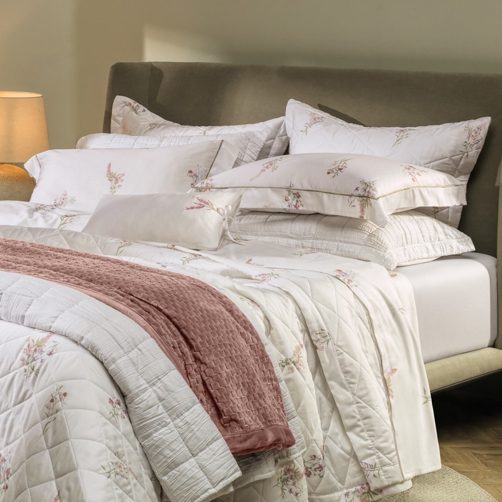 Jogo de Cama King Size Karsten Arabella 100% Algodão Egípcio Fio Penteado Cetim 300 Fios (4 Peças)