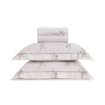 Jogo de Cama King Size Karsten Arabella 100% Algodão Egípcio Fio Penteado Cetim 300 Fios (4 Peças)