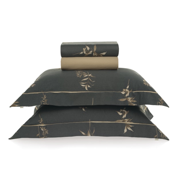 Jogo de Cama King Size Karsten Ávila 100% Algodão Egípcio Fio Penteado Cetim 300 Fios (4 Peças)