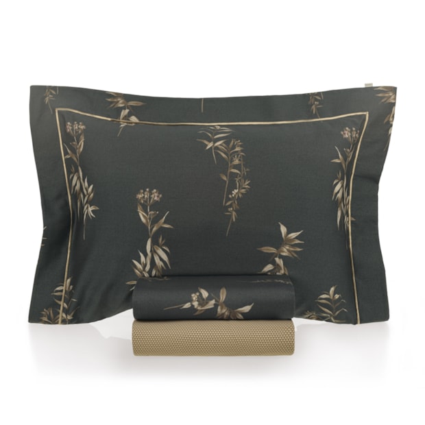 Jogo de Cama King Size Karsten Ávila 100% Algodão Egípcio Fio Penteado Cetim 300 Fios (4 Peças)