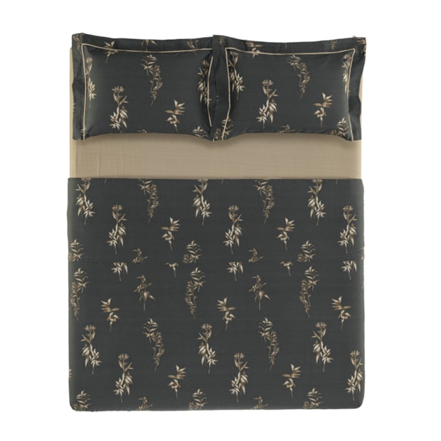 Jogo de Cama King Size Karsten Ávila 100% Algodão Egípcio Fio Penteado Cetim 300 Fios (4 Peças)