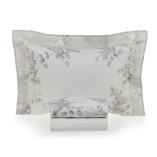 Jogo de Cama King Size Karsten Brenda 100% Algodão Fio Penteado Percal 200 Fios c/ Capa de Almofada (5 Peças)