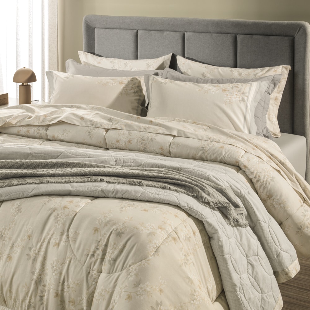 Jogo de Cama King Size Karsten Dandara 100% Algodão Fio Penteado Percal 200 Fios (4 Peças)