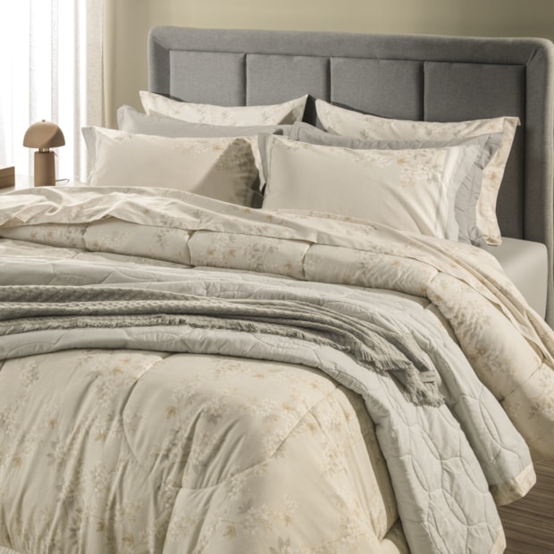 Jogo de Cama King Size Karsten Dandara 100% Algodão Fio Penteado Percal 200 Fios (4 Peças)