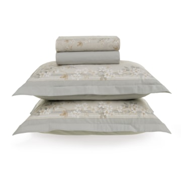 Jogo de Cama King Size Karsten Dandara 100% Algodão Fio Penteado Percal 200 Fios (4 Peças)