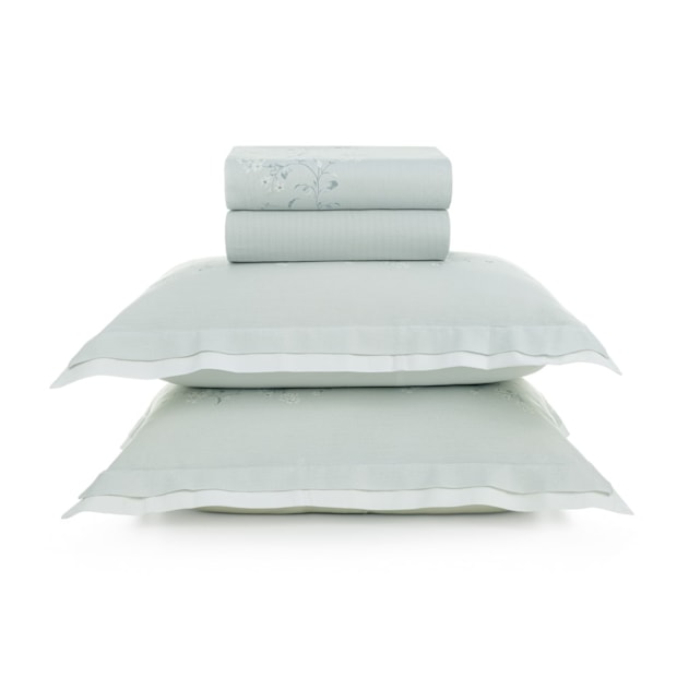 Jogo de Cama King Size Karsten Elis 100% Algodão Egípcio Fio Penteado Cetim 300 Fios (4 Peças)