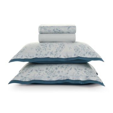 Jogo de Cama King Size Karsten Ellie 100% Algodão Egípcio Fio Penteado Cetim 300 Fios (4 Peças)