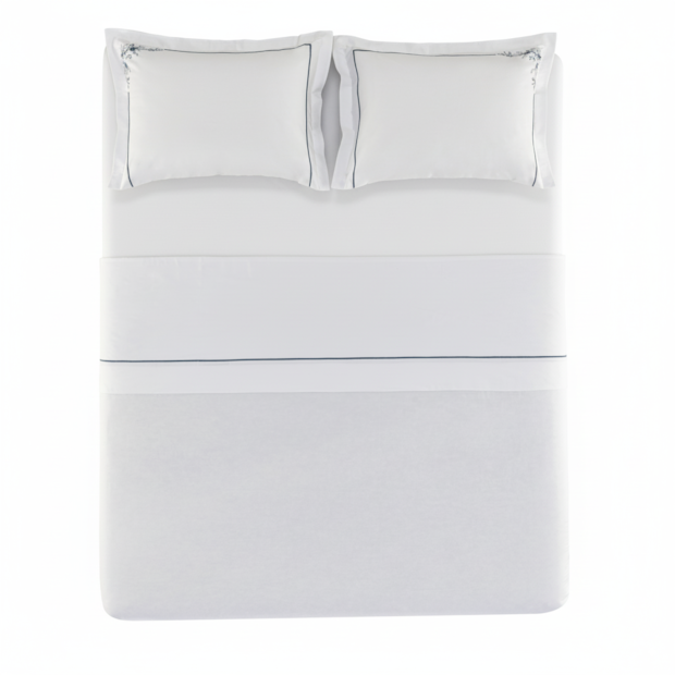 Jogo de Cama King Size Karsten Helen Bordado 100% Algodão Fio Penteado Percal 200 Fios (4 Peças)