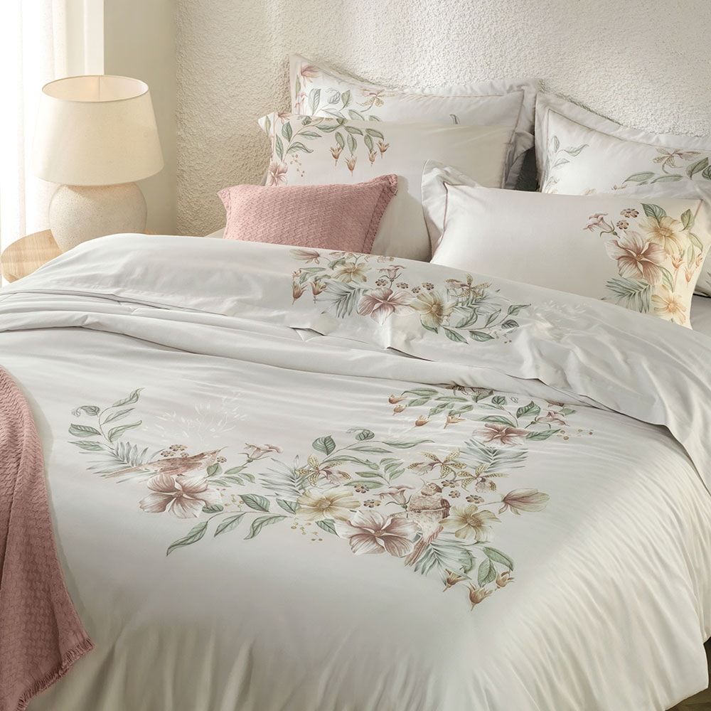 Jogo de Cama King Size Karsten Isla 100% Algodão Egípcio Fio Penteado Cetim 300 Fios (4 Peças)