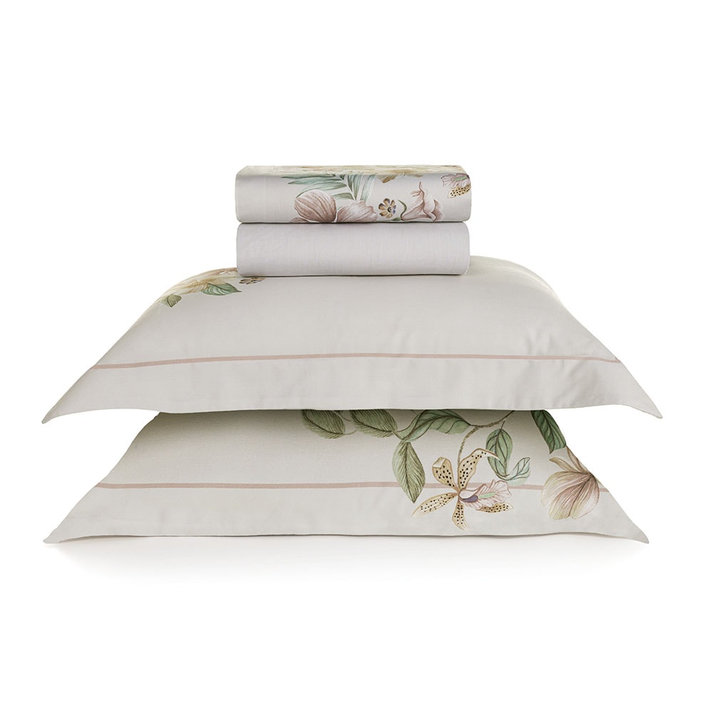 Jogo de Cama King Size Karsten Isla 100% Algodão Egípcio Fio Penteado Cetim 300 Fios (4 Peças)
