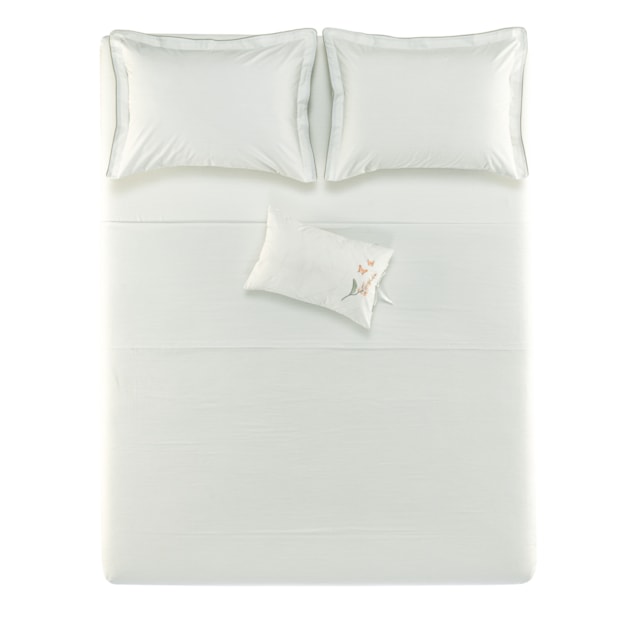 Jogo de Cama King Size Karsten Jade 100% Algodão Fio Penteado Percal 200 Fios c/ Capa de Almofada (5 Peças)