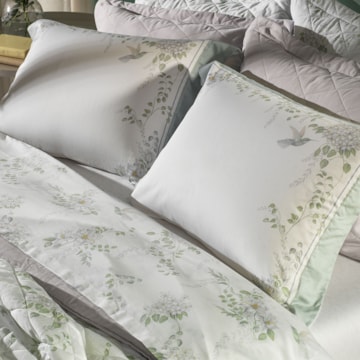 Jogo de Cama King Size Karsten Laura 100% Algodão Egípcio Fio Penteado Cetim 300 Fios (4 Peças)