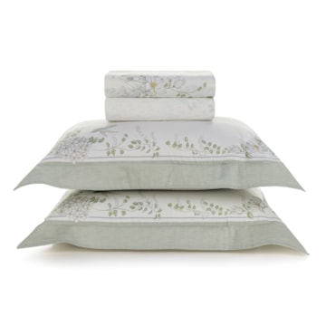 Jogo de Cama King Size Karsten Laura 100% Algodão Egípcio Fio Penteado Cetim 300 Fios (4 Peças)