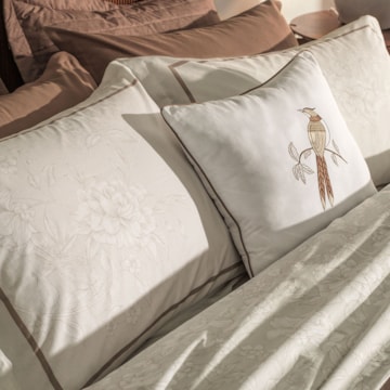 Jogo de Cama King Size Karsten Mallu 100% Algodão Fio Penteado Percal 200 Fios c/ Capa de Almofada (5 Peças)